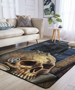 Celtic Pagan and Wiccan Pentagram Raven Viking Area Rug