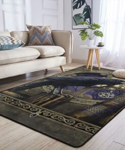 Celtic Wicca Pentagram Raven Rug