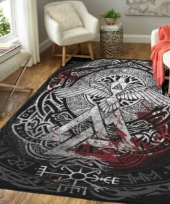 Personalized Viking Raven Area Rug