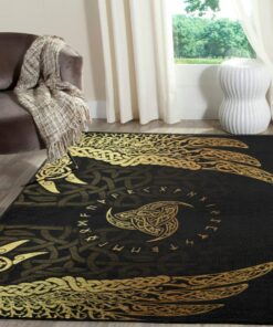 Odin and The Raven Viking Non Slip Area Rug