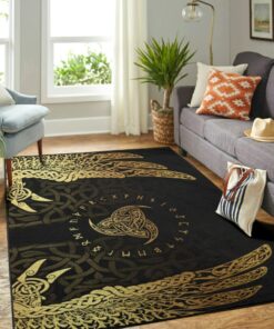 Odin and The Raven Viking Non Slip Area Rug