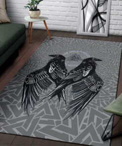 Personalized Raven Valknut Viking Style Area Rug