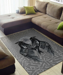 Personalized Raven Valknut Viking Style Area Rug