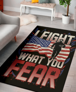 Alternative view of I Fight What You Fear Firefighter Rectangle Area Rug for Home Decor
