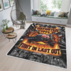 First In Last Out Personalized Firefighter Area Rug