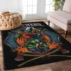 Firefighter On Dark Background Rectangle Area Rug