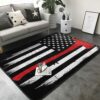 Red Line Firefighter USA Flag Area Rug