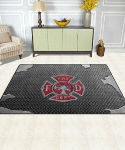 Carbon Fire Department Logo Firefighter Area Rug