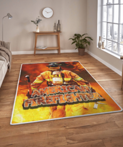 Alternative view of Personalized American Firefighter Area Rug