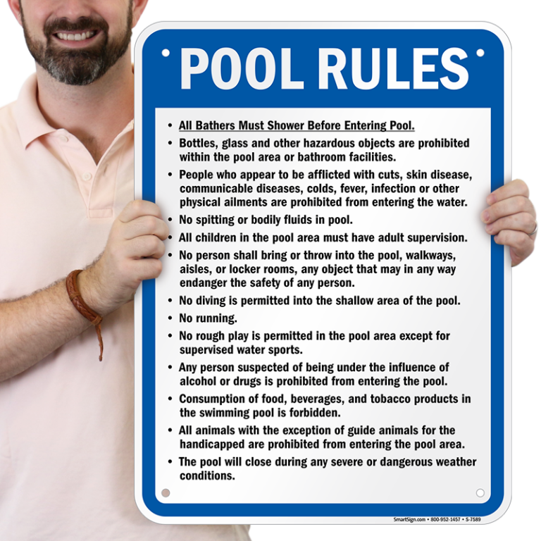 Pool Safety Sign Pool Rules Dingmun