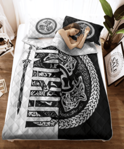 Wolf Symbol Of A Viking Quilt Bedding Set