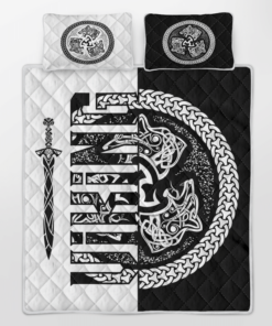 Wolf Symbol Of A Viking Quilt Bedding Set