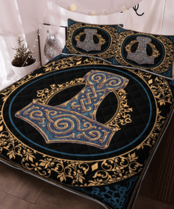 Thor Hammer Mjolnir Viking Quilt Bedding Set