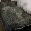 Valknut With Helm Of Awe And Horn Triskelion Viking Quilt Bedding Set