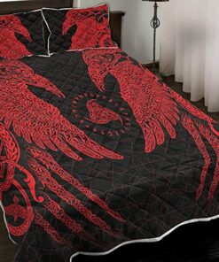 Viking Muninn Tattoo Quilt Bedding Set