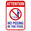 Attention No Peeing In The Pool - Funny Pool Metal Sign