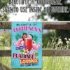 Personalized Flamingo Lounge Metal Sign