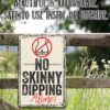 No Skinny Dipping Alone - Funny Personalized Swimming Pool Metal Signs