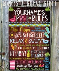 Funny Pool Rules Sign