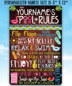 Funny Pool Rules Sign