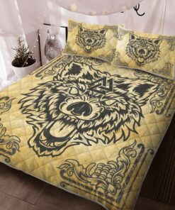 Wolf Valknut Viking Quilt Bedding Set