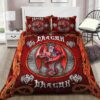 Red Dragon Viking Quilt Bedding Set