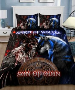 Spirit Of Wolves Son Of Odin Viking Quilt Bedding Set
