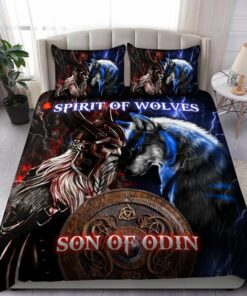 Spirit Of Wolves Son Of Odin Viking Quilt Bedding Set