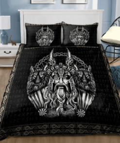 Viking Odin And His Wolves Quilt Bedding Set
