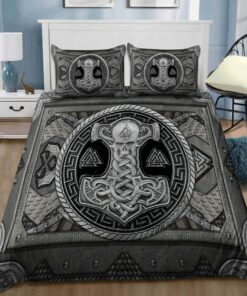Viking Mjolnir Black Quilt Bedding Set