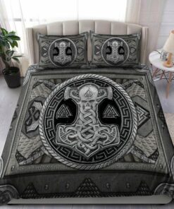 Viking Mjolnir Black Quilt Bedding Set