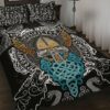 Odin Helmet Valnut Viking Quilt Bedding Set