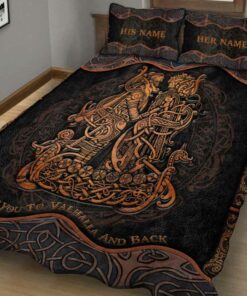 I Love You To Valhalla And Back Personalized Viking Quilt Bedding Set