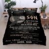 To My Son Love Dad Viking Quilt Bedding Set