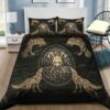 Viking Wolf And Crows Quilt Bedding Set