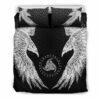 Raven Triskele Rune Circle Viking Quilt Bedding Set