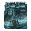 Dragon And The Boat Viking Quilt Bedding Set