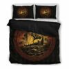 The Boat Under Storm Viking Quilt Bedding Set