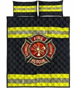 Fire Honor Rescue Courage Firefighter Quilt Bedding Set