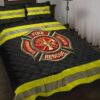 Fire Honor Rescue Courage Firefighter Quilt Bedding Set
