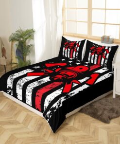 American Flag Firefighter Quilt Bedding Set