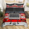 3D Fire Truck Quilt Bedding Set