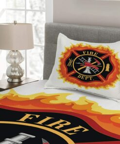 Firefighter Department Quilt Bedding Set