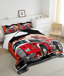 Fire Truck Quilt Bedding Set For Kids