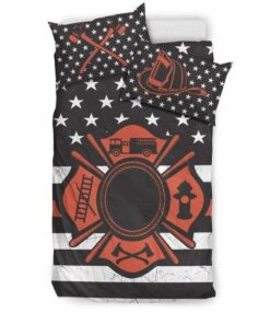 Firefighter Stars Quilt Bedding Set