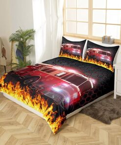 Firefighter Car Quilt Bedding Set