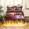 Firefighter Car Quilt Bedding Set