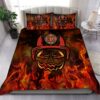 Halloween Season Firefighter On The Fire Quilt Bedding Set
