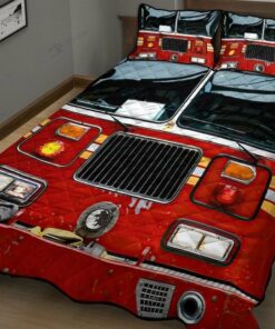 Fire Truck Quilt Bedding Set