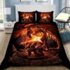Fear No Evil Firefighter Quilt Bedding Set